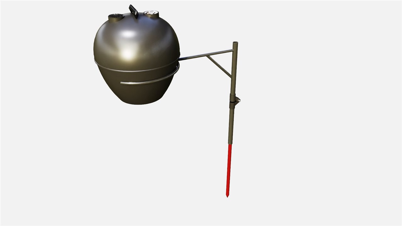 Forged n Smoke two-pole stand anchored in the ground